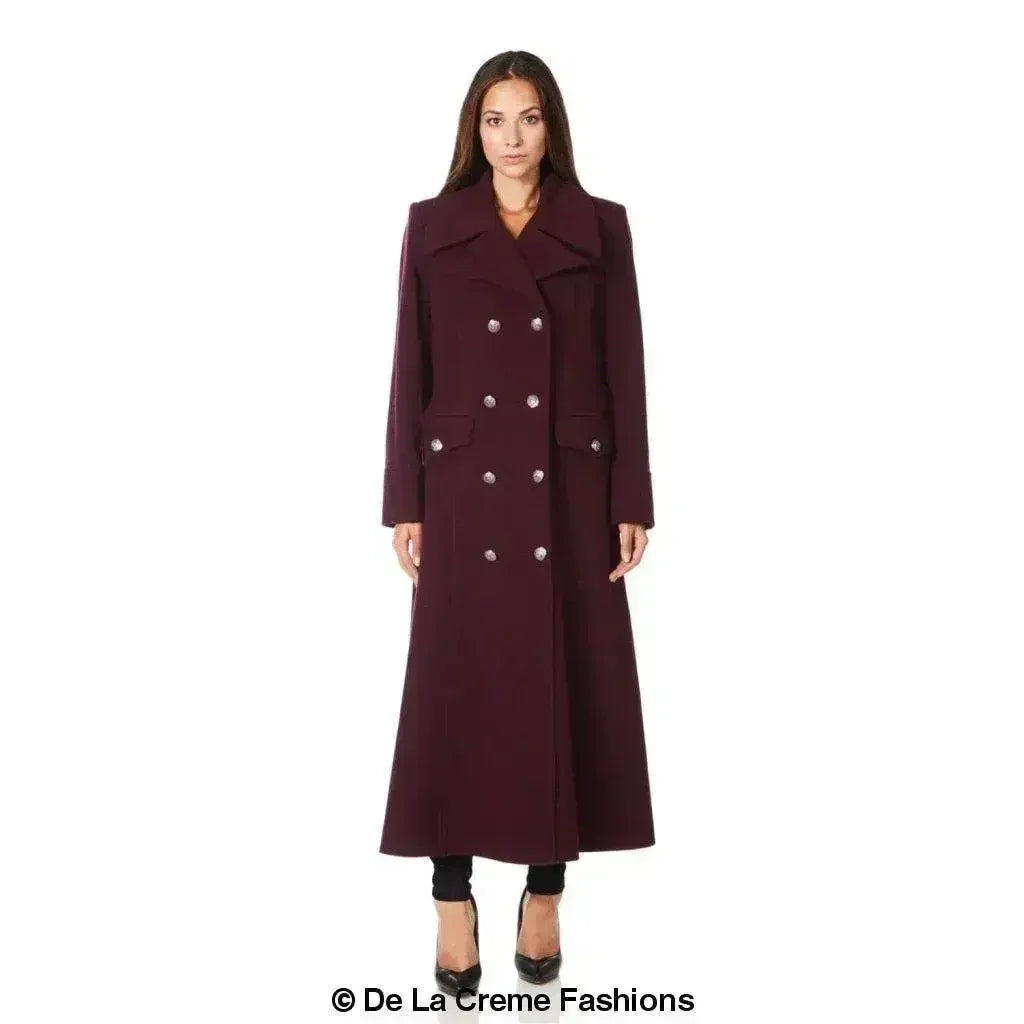 Wool Blend Double Breasted Maxi Coat (2004-WOOL) - Femstylo