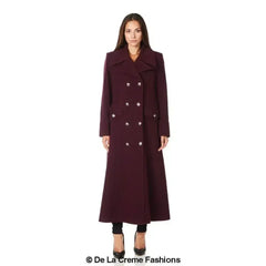 Wool Blend Double Breasted Maxi Coat (2004-WOOL) - Femstylo
