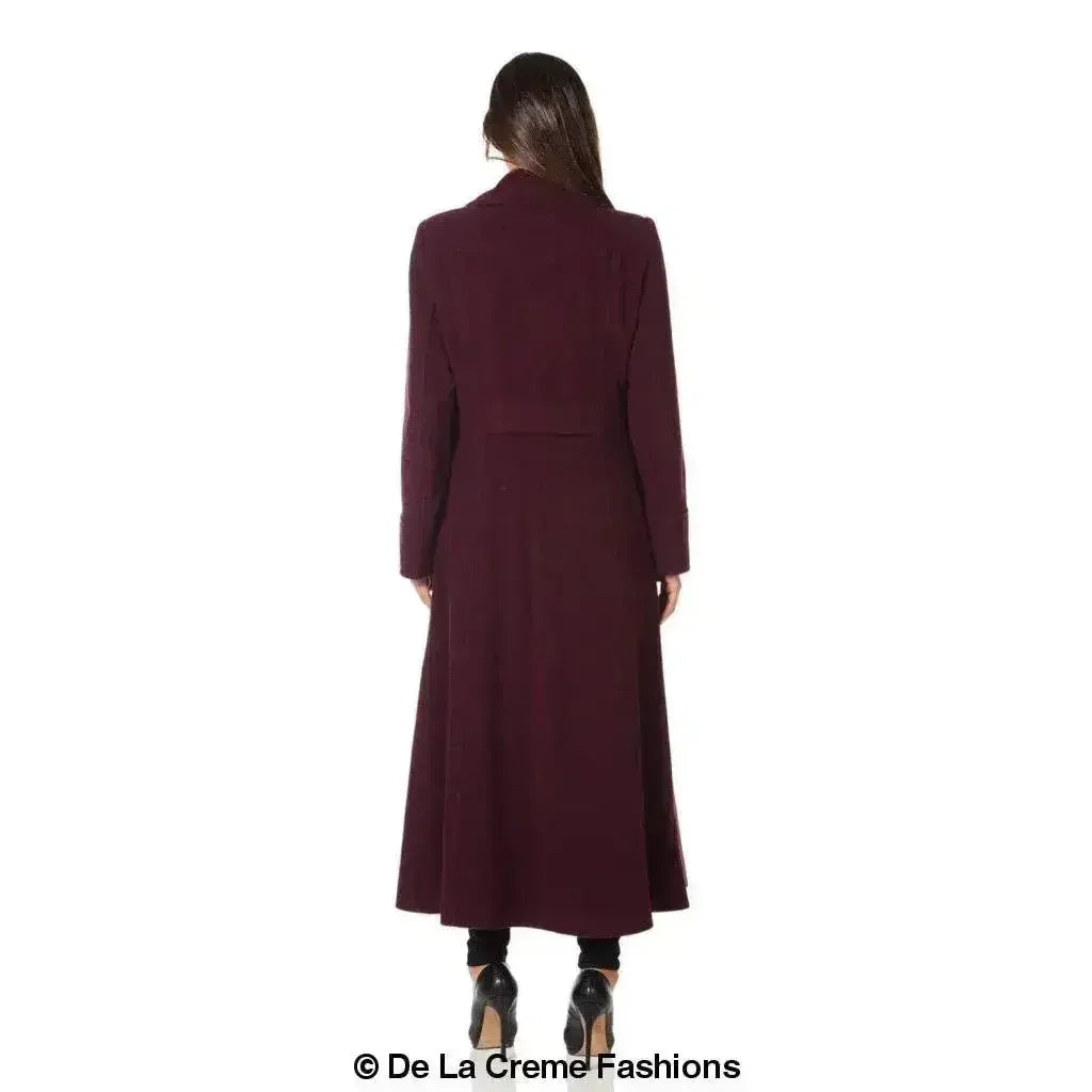 Wool Blend Double Breasted Maxi Coat (2004-WOOL) - Femstylo