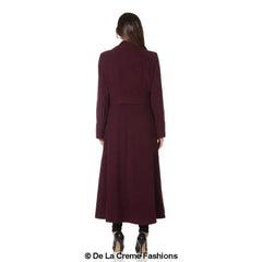 Wool Blend Double Breasted Maxi Coat (2004-WOOL) - Femstylo