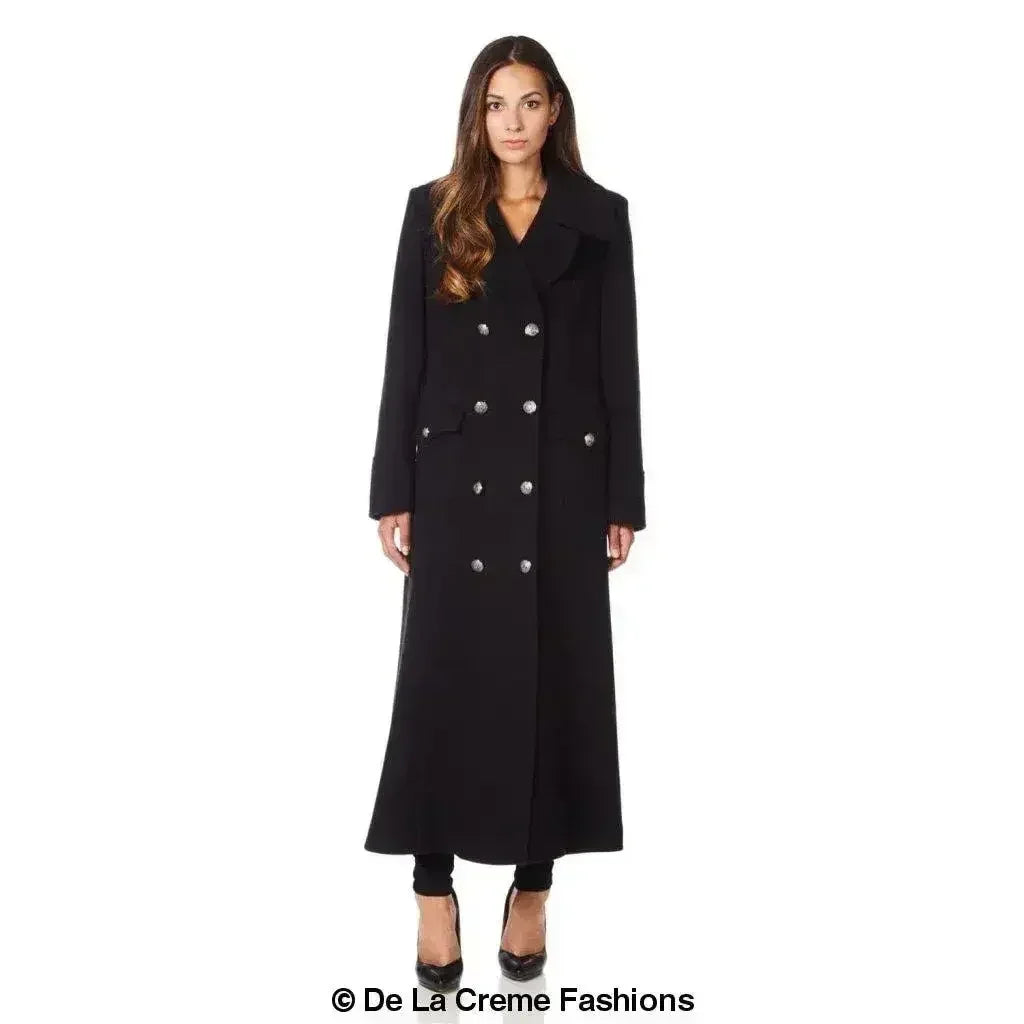 Wool Blend Double Breasted Maxi Coat (2004-WOOL) - Femstylo