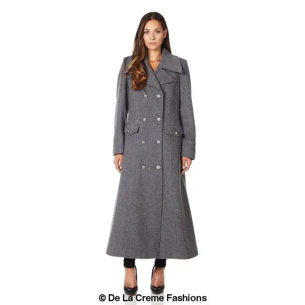 Wool Blend Double Breasted Maxi Coat (2004-WOOL) - Femstylo