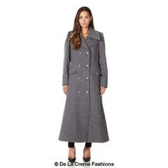 Wool Blend Double Breasted Maxi Coat (2004-WOOL) - Femstylo