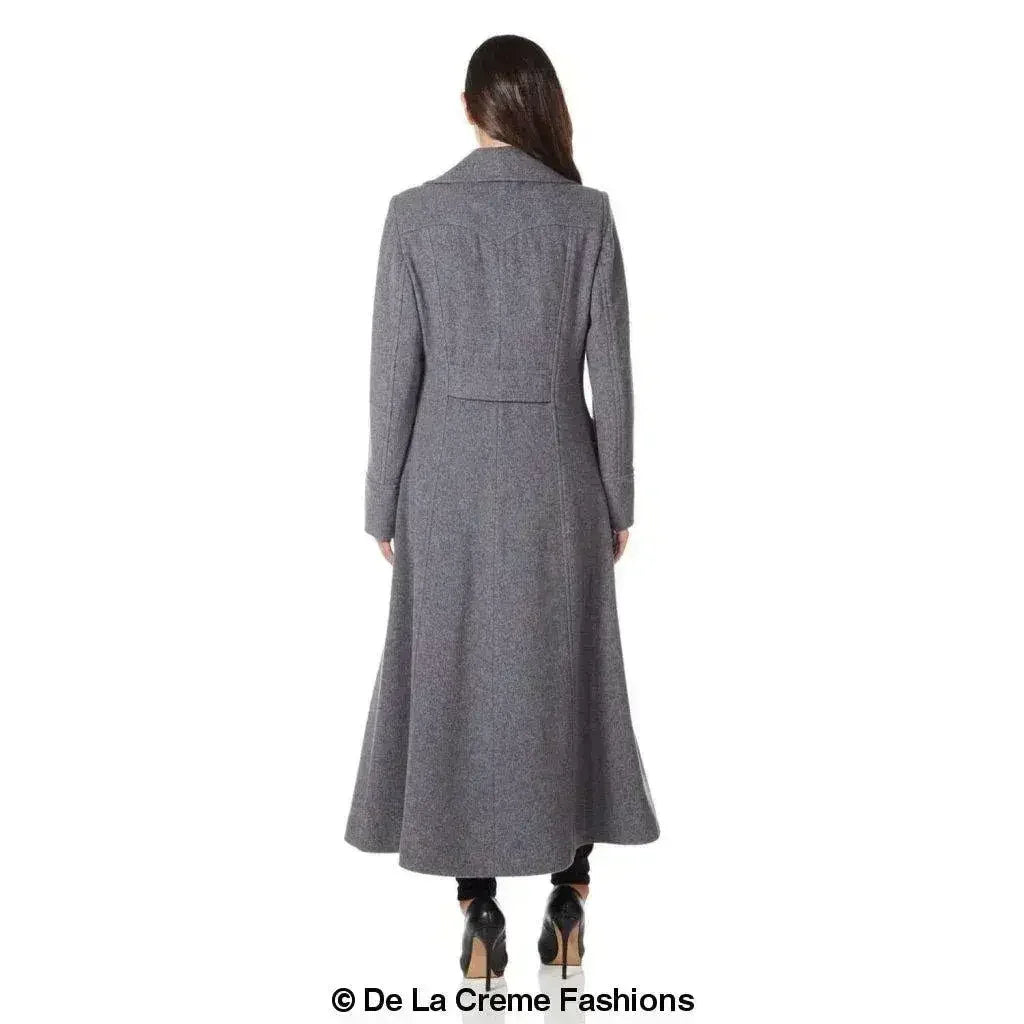 Wool Blend Double Breasted Maxi Coat (2004-WOOL) - Femstylo