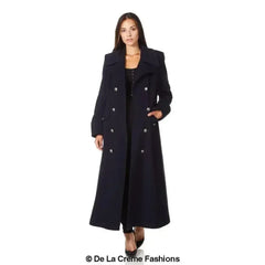 Wool Blend Double Breasted Maxi Coat (2004-WOOL) - Femstylo