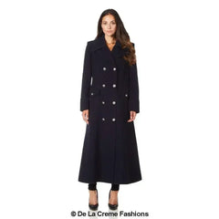 Wool Blend Double Breasted Maxi Coat (2004-WOOL) - Femstylo