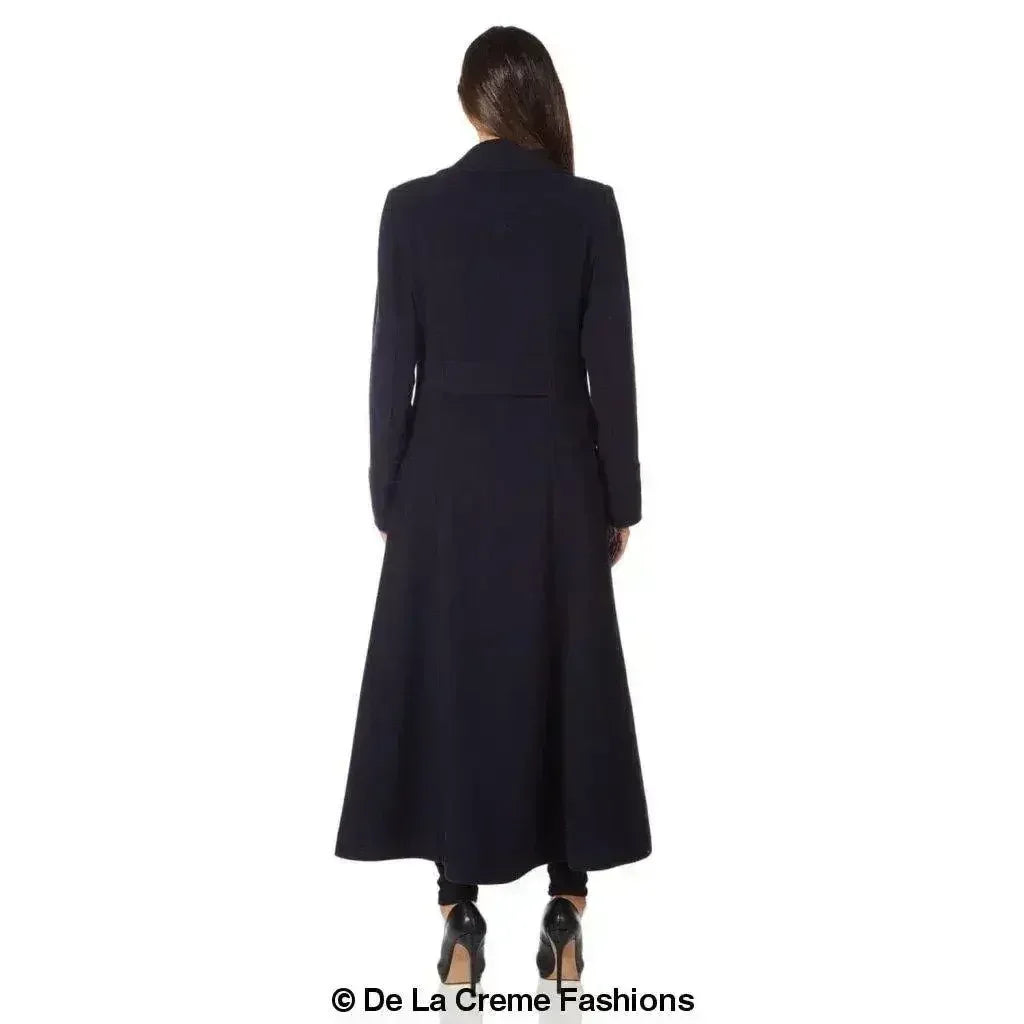 Wool Blend Double Breasted Maxi Coat (2004-WOOL) - Femstylo