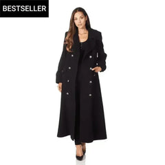 Wool Blend Double Breasted Maxi Coat (2004-WOOL) - Femstylo