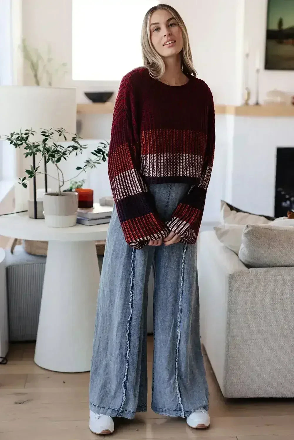 Blue Light Wash Frayed Exposed Seam Wide Leg Denim Overalls - Femstylo