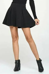 High-Waisted Pleated Skater Skirt - Femstylo