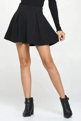 High-Waisted Pleated Skater Skirt - Femstylo
