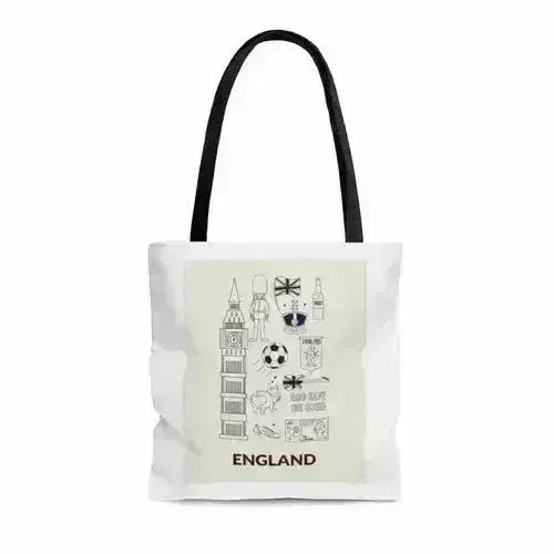 England Symbol Tote Bag - Medium Polyester Shopper 16 - Femstylo
