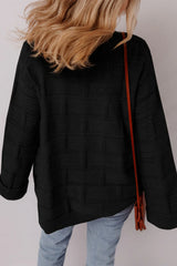 Black Solid Color Pocket Open Front Cardigan