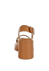 Urla Eyelet Detail Platform Heel Sandals - Femstylo