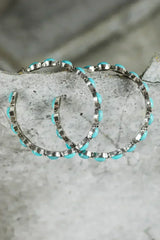 Bonbon Turquoise Big Circle C Shaped Earrings - Femstylo
