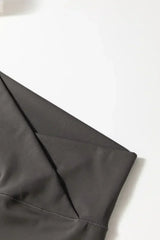 Dark Grey V Shape High Waist Flared Leggings - Femstylo