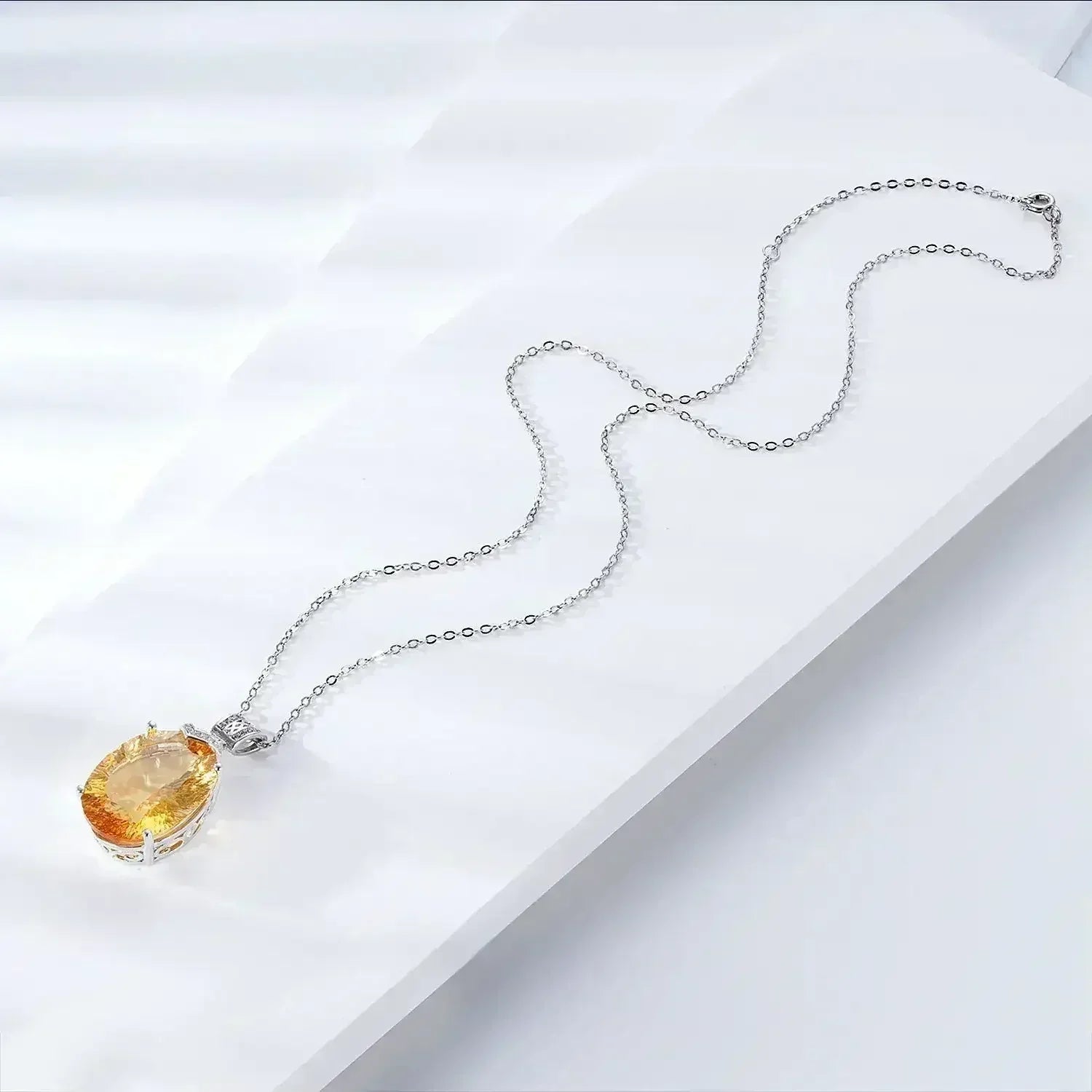 LuxeJewels™ – Solaris Gemdrop Citrine Pendant Necklace - Femstylo