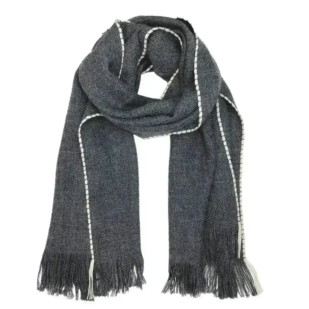 Andes Charcoal Baby Alpaca Scarf - Femstylo