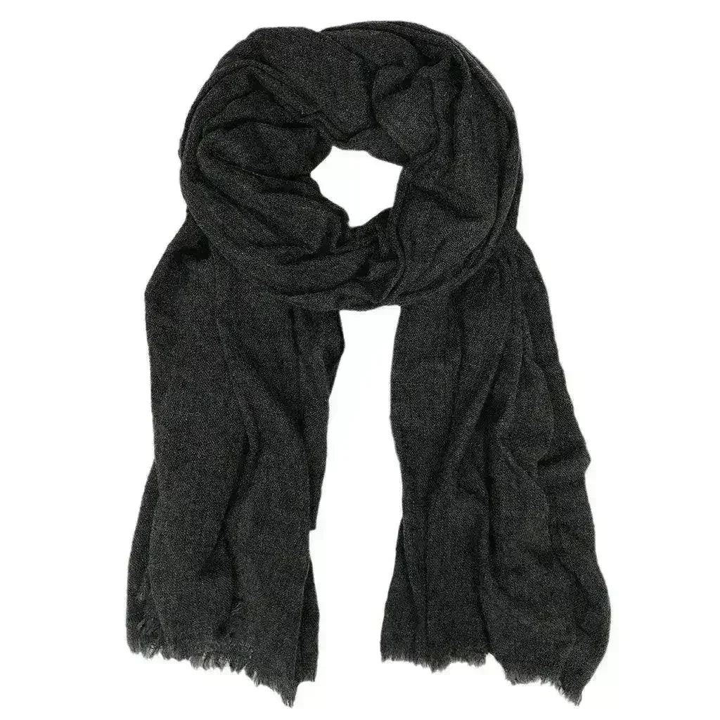 Black Handloom Cashmere Scarf - Femstylo