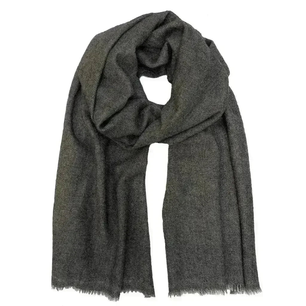 Charcoal Handloom Cashmere Scarf - Femstylo