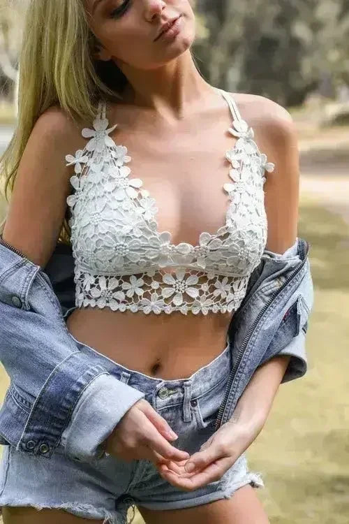 Crochet Daisy Longline Bralette - Femstylo