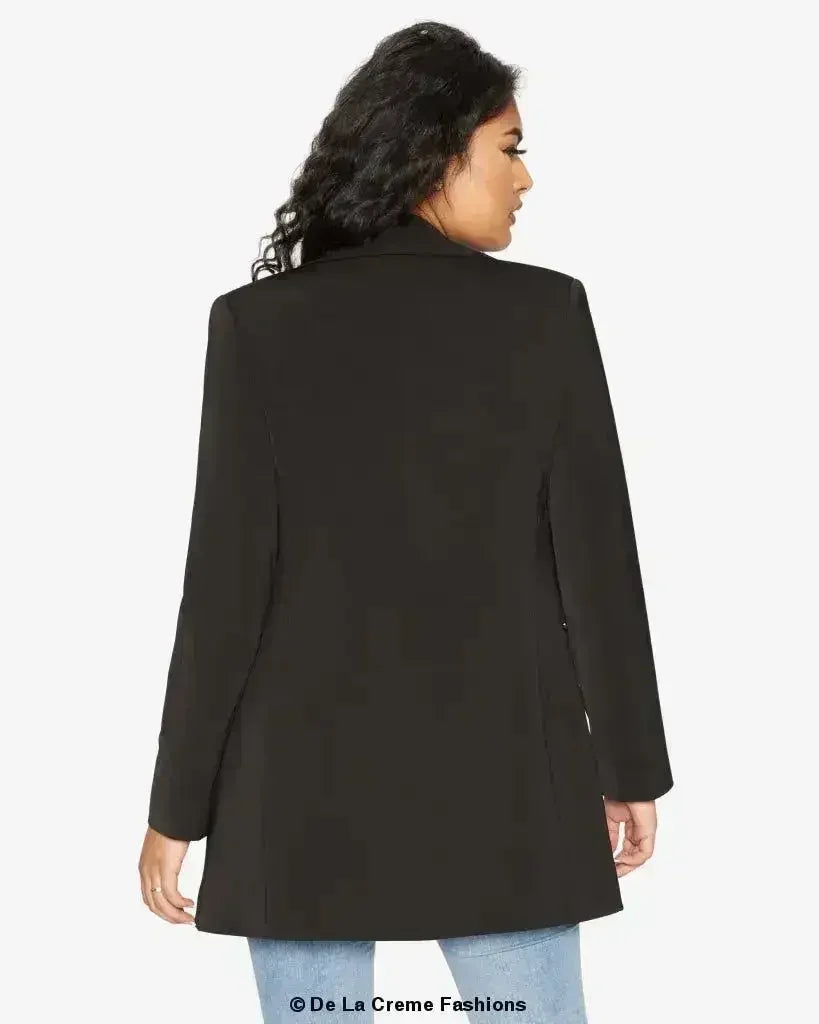 Curved Hem Longline Blazer - Femstylo