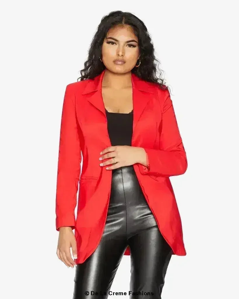 Curved Hem Longline Blazer - Femstylo