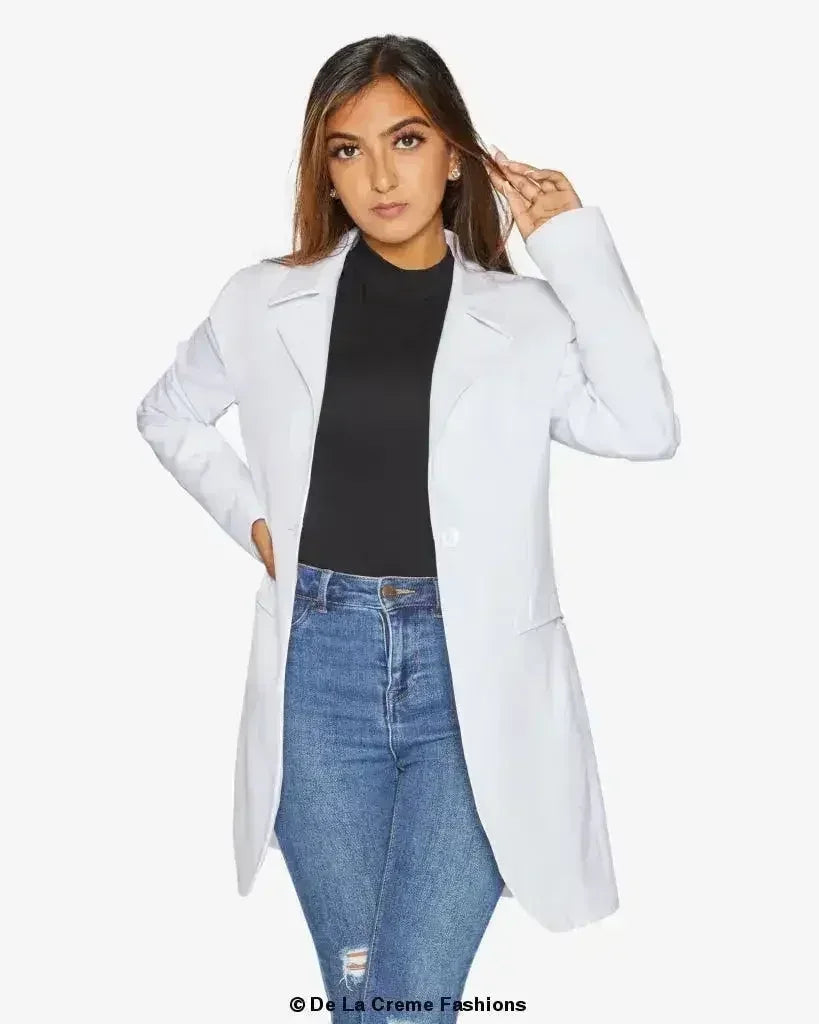 Curved Hem Longline Blazer - Femstylo