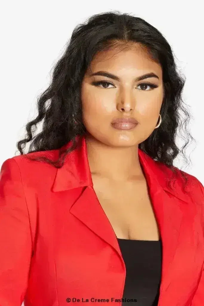 Curved Hem Longline Blazer - Femstylo