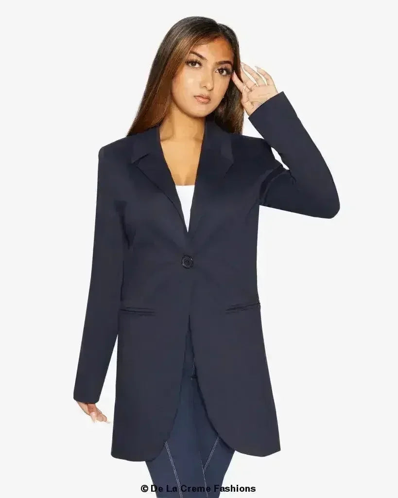 Curved Hem Longline Blazer - Femstylo