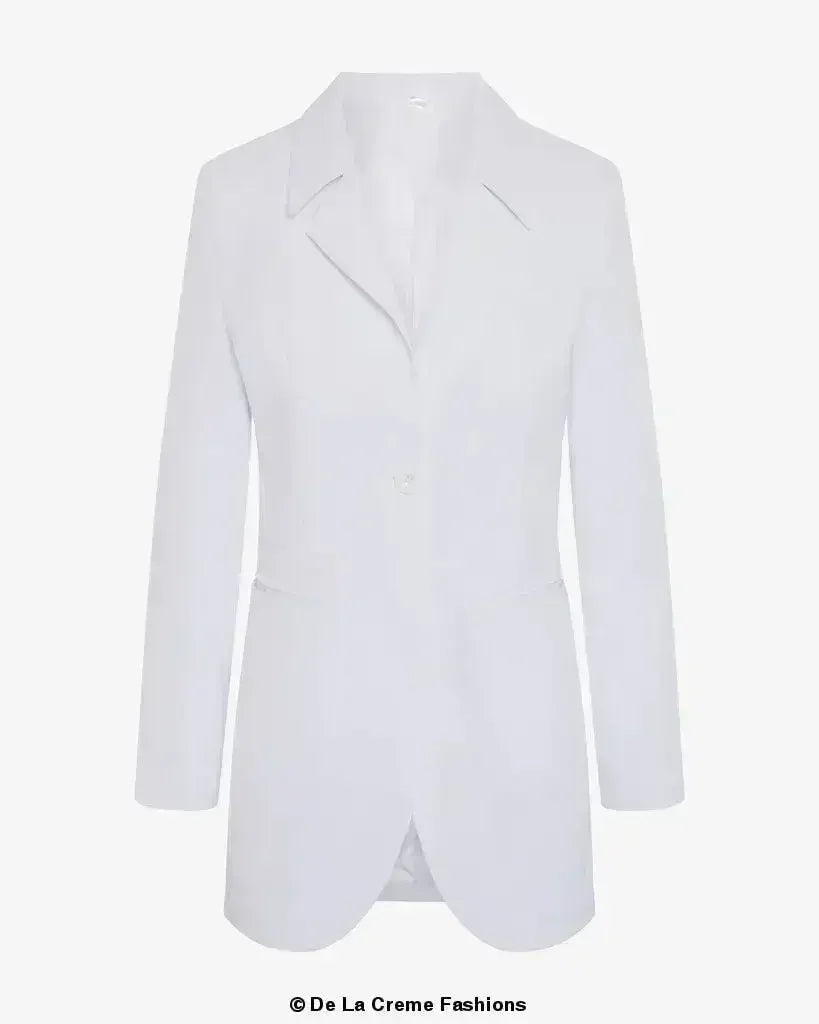 Curved Hem Longline Blazer - Femstylo