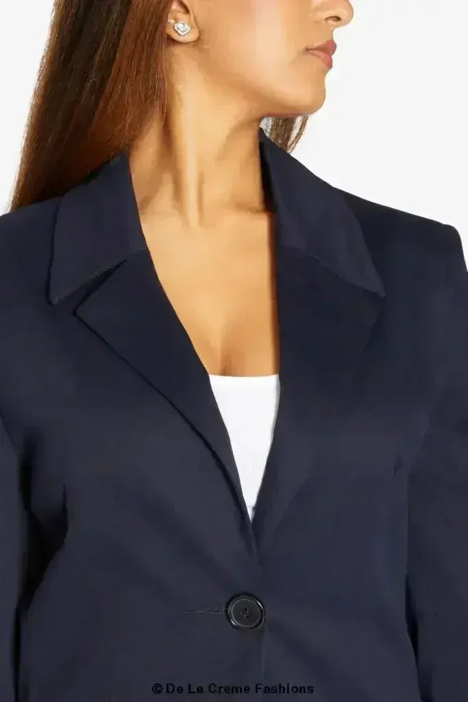 Curved Hem Longline Blazer - Femstylo