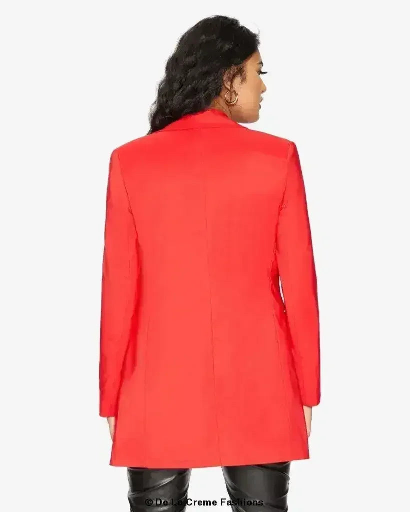 Curved Hem Longline Blazer - Femstylo