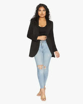 Curved Hem Longline Blazer - Femstylo