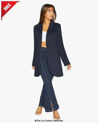 Curved Hem Longline Blazer - Femstylo