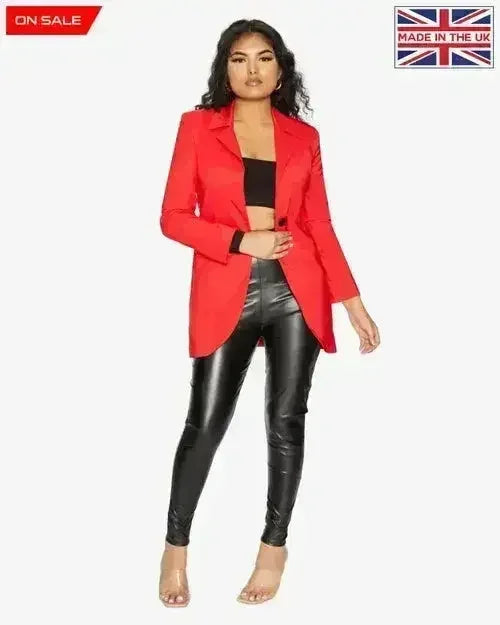 Curved Hem Longline Blazer - Femstylo