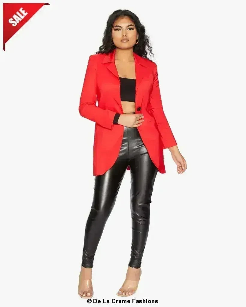 Curved Hem Longline Blazer - Femstylo