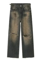 Distressed Wide Leg Jeans - Femstylo