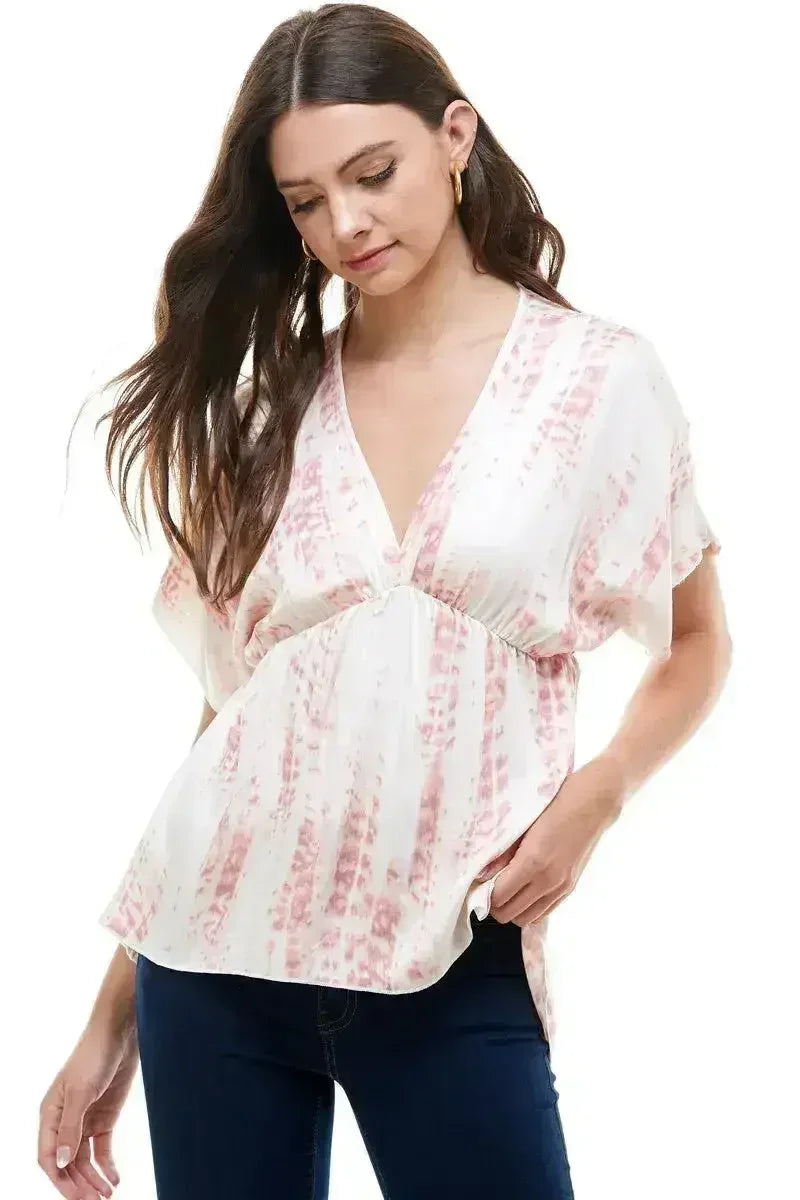 Flowy V-Neck Top with Relaxed Fit - Femstylo