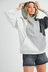 Aemi + Co Color Block Hoodie with Kangaroo Pocket - Femstylo