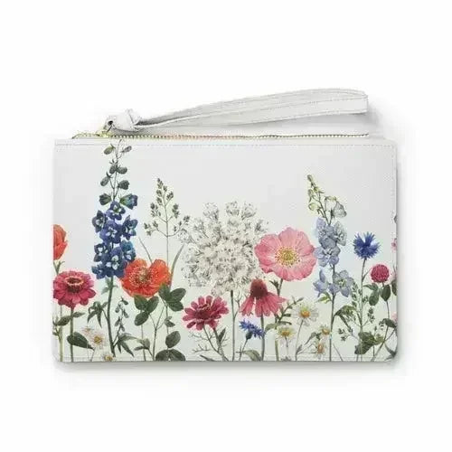 Floral Designed Zipped Clutch Bag - Femstylo
