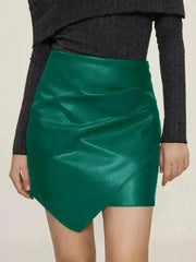 Ruched Mini Skirt with Zipper - Femstylo