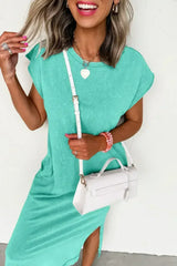 Carrot Mineral Wash Pocketed T-shirt Dress - Femstylo