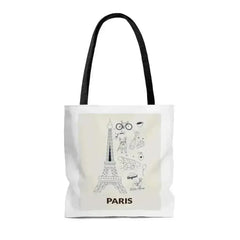 Paris Print Tote Bag - Durable Polyester Beach Bag | Femstylo - Femstylo