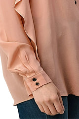 Ruffle Detail Button-Up Blouse - Femstylo