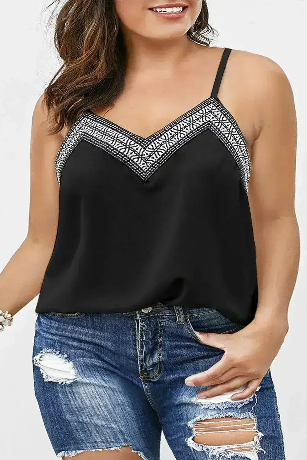 Black Plus Size Bermuda Sun Tank - Femstylo