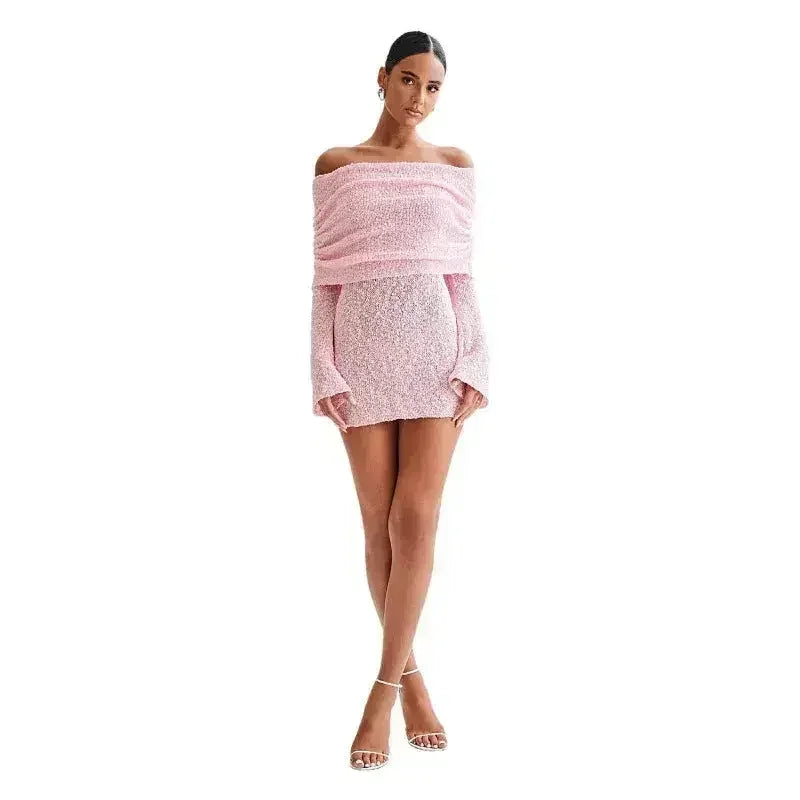 25 Edition – Off-Shoulder Knit Bodycon Dress - Femstylo