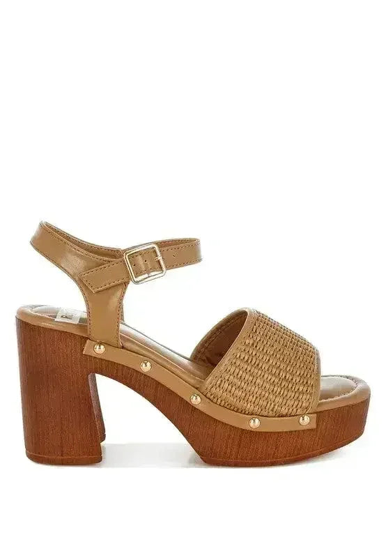 Mazaro Raffia Chunky Sandals - Femstylo
