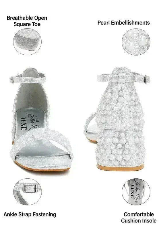 Nocturnal Rhinestone Embellished Shimmer Sandals - Femstylo