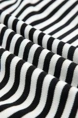 Black Stripe Bowknot Backless T-Shirt - Femstylo